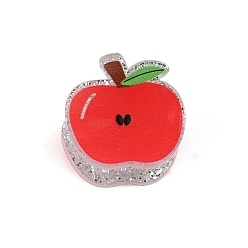 Яблоко Заколки для волос из пвх, фрукты, с блестка, яблоко, 26 мм