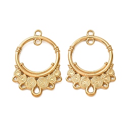 Ring Vintage Style 304 Stainless Steel Links, Golden, Ring, 34x24x2mm, Hole: 1.8mm & 1.2mm & 2.5mm