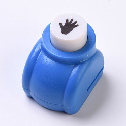 Случайный Цвет Пластиковые наборы для пунша для скрапбукинга и бумажных промыслов, бумажные формочек, ладонь, случайный один цвет или случайный смешанный цвет, 33x26x32 мм