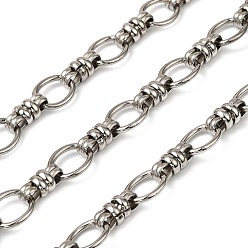 Нержавеющая Сталь Цвет 304 цепи овальные из нержавеющей стали, несварные, с катушкой, цвет нержавеющей стали, 15.5x12.5x2 mm и 16x7.5x7 mm