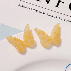 Or Cabochons d'acétate de cellulose (résine), papillon, or, 22x27mm
