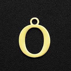 Letter O 201 прелести нержавеющей стали, лазерная резка, буквы, золотые, letter.o, 12x9x1 мм, отверстие : 1.5 мм