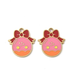 Bowknot Рождество 304 эмалированные подвески из нержавеющей стали, реальный 14 k позолоченный, бантом, 16x15x1.5 мм, отверстие : 1.8 мм