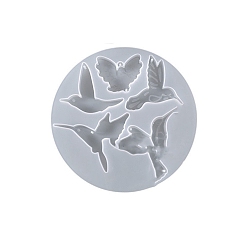 Круглые Форма для подвески в виде колокольчиков на тему птиц, для украшения кулона своими руками, изготовление ювелирных изделий из эпоксидной смолы, круглые, 162x12 мм, внутренний диаметр: 88x64 мм