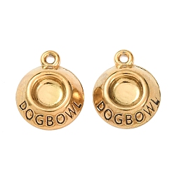 Настоящее золото 18K 304 подвески из нержавеющей стали, с эмалью, ионное покрытие (ip), подвески для собачьей миски, реальный 18 k позолоченный, 15.5x12.5x3.5 мм, отверстие : 2 мм