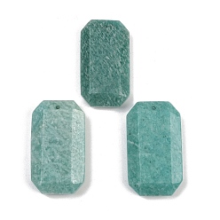 Амазонит Природные подвески амазонит, граненые прямоугольные подвески, 34~35.5x19~20.5x7~8 мм, отверстие : 1.6 мм