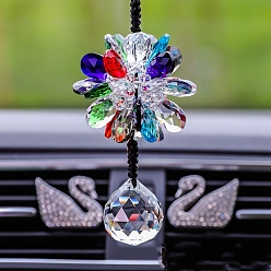 Разноцветный Подвесные украшения из стеклянных цветов, кисточка для подвесного украшения на зеркало заднего вида автомобиля, красочный, 330 мм