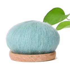Бледно-бирюзовый Шелковая мохеровая мягкая пряжа, для ткачества, вязание крючком, бледные бирюзовая, 1.5~2 мм, около 25г/моток
