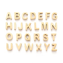 Letter A~Z 26 шт. 304 подвески из нержавеющей стали, реальный 14 k позолоченный, Письмо ~ Z, 8.5~9.5x5.5~10.5x3 мм, отверстие : 1.8~2 мм
