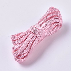 Pink 7 Многожильный полиэстерный шнур, ровный цвет, розовые, 4 мм, Около 3 м / пачка