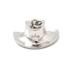 Платина Латунные подвески, шляпные прелести, без кадмия и без свинца, стойки покрытие, долговечный, платина, 10.5x22x12.5 мм, Перейти кольцо: 5x1 мм, внутренний диаметр: 3 мм