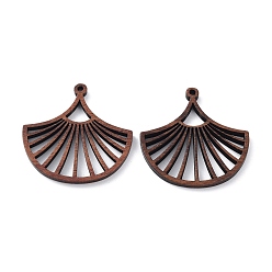 Лист Подвески из орехового дерева, вырезанные лазером, полые прелести, неокрашенными, лист, 30x30x2.5 мм, отверстие : 1.6 мм