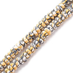 Разноцветный Бусины из полимерной глины ручной работы, плоско-круглые, красочный, 6~9x4 мм, отверстие : 1.6 мм, около 100~117 шт / нитка, 15.51~16.10'' (39.4~40.9 см)