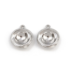 Нержавеющая Сталь Цвет 304 Настройки кабошон из нержавеющей стали кулон, крутящиеся прелести, цвет нержавеющей стали, лоток : 7.5 мм, 13.5x12x3.5 мм, отверстие : 1.2 мм