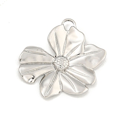 Нержавеющая Сталь Цвет Не тускнеющие 304 подвески из нержавеющей стали, цветочный шарм, цвет нержавеющей стали, 26x26.5x3 мм, отверстие : 2 мм