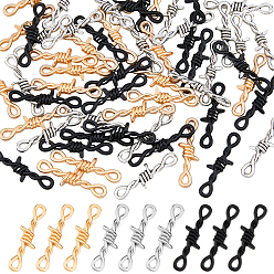 (52) Непрозрачная лаванда 60 шт. 3 цвета, подвески из цинкового сплава, узлы связи, разноцветные, 34x10~11x4.5 мм, отверстие : 4x2.5 мм, 20 шт / цвет