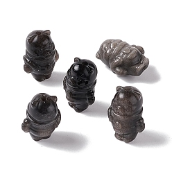 Silver Sheen Obsidian Natürliche silberne Obsidianperlen, Bär, 19x14x10.5 mm, Bohrung: 1.5 mm