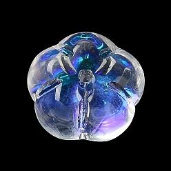 Прозрачный АВ Стеклянные бусины, тыквенные шарики, цветок, ясно AB, 9.5x9.5x6 мм, отверстие : 1 мм