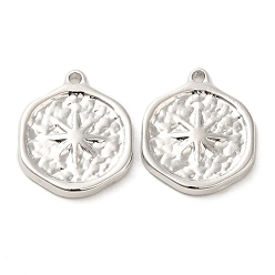 Платина Акриловые подвески, шестиугольник, платина, 20x16.5x2 мм, отверстие : 1.4 мм