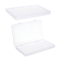 Clear Transparent Plastic Bead Containers, with Hinged Lids, for Beads and More, Rectangle, Clear, 27.4x19x2.3cm