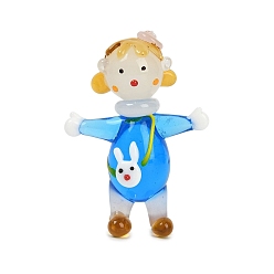 Темно-Голубой Украшение для девочки в стиле лэмпворк ручной работы, для украшения домашнего офиса, глубокое синее небо, 47x22x66.5 мм