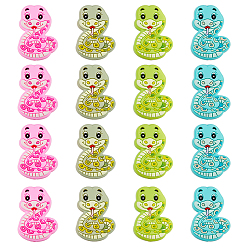 (52) Непрозрачная лаванда 16 шт 4 цвета силиконовые бусины, фокусные бусы, змея, разноцветные, 30x21.5x9 мм, отверстие : 2 мм, 4 шт / цвет