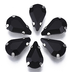 Реактивный Самолет Шить на горный хрусталь, стекло горный хрусталь, многожильных ссылки, с настройками из нержавеющей стали, аксессуары для одежды, граненые, слеза, струя, 13x8x5 мм, отверстие : 1.2 мм