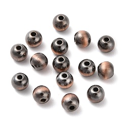 с Покрытием Меди Непрозрачные акриловые бусины, круглые, с медным покрытием, 5x4.5 мм, отверстие : 1.4 мм