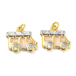 Настоящее золото 18K Латуни циркония кубической подвески, с эмалью, без кадмия и без свинца, автомобиль, реальный 18 k позолоченный, 12x14x2.5 мм