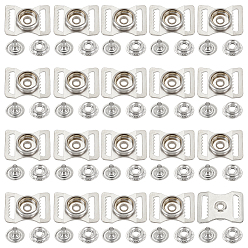 Платина Железные пряжки-регуляторы для лямок сумок, с латунной застежкой, платина, 2.65x2x0.55 см, отверстие : 3.4 мм