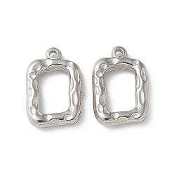 Нержавеющая Сталь Цвет 304 подвески из нержавеющей стали, прямоугольник амулеты, цвет нержавеющей стали, 20x13.5x3 мм, отверстие : 1.8 мм