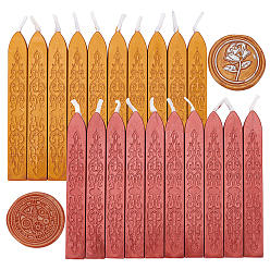 Mixed Color Sealing Wax Sticks, with Wicks, for Wax Seal Stamp, Mixed Color, 91x12x11.8mm, 20pcs/set