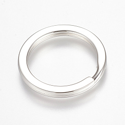 Couleur Acier Inoxydable Porte-clés fendus en acier inoxydable résistant au ternissement, conclusions de fermoir porte-clés, couleur inox, 304mm