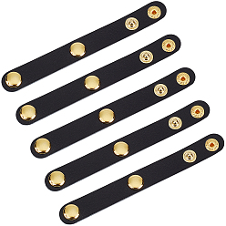 Черный 5шт. укорачивающие пряжки для кожаных ремешков сумок из сплава, золотые, чёрные, 115x13.5x6 мм