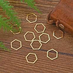 Golden 304 Stainless Steel Linking Ring, Hexagon, Golden, 13.5x12x0.8mm
