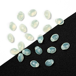 Grün gelb Tschechische Glasperlen, Tulpe Blütenblatt / Lilie Blütenblatt, grün gelb, 8.5x6x4 mm, Loch: 1 mm, ca. 380 Stk. / Beutel, 95~100 g / Beutel