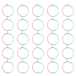 Rainbow Color 40шт 316л хирургическая нержавеющая сталь серьги-кольца фурнитура, кольца для бокалов вина, Радуга цветов, 25x0.8 мм, 20 датчик