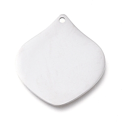 Нержавеющая Сталь Цвет Устойчивые к потускнению 304 подвески из нержавеющей стали, зеркальная полировка, штамповка пустой метки, лазерная резка, лепесток, цвет нержавеющей стали, 20.5x18.8x0.8 мм, отверстие : 1.2 мм