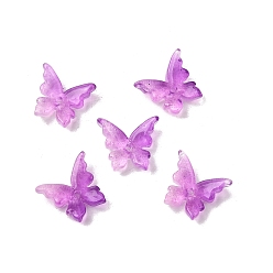 Фиолетовый Стеклянные бусины, бабочка, два тона, фиолетовые, 12x13.5x3.5 мм, отверстие : 1.2 мм