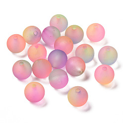 (52) Непрозрачная лаванда Трехцветный матовый прозрачный акрил, круглые, разноцветные, 15x15 мм, отверстие : 3 мм