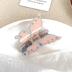 Персиковый Слойка Акриловые коготь заколки, аксессуары для волос для женщин и девочек, бантом, розовые, 73 мм