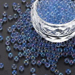 Aciano Azul Bricolaje 3 d clavo de la decoración del arte mini granos de cristal, diminutas cuentas de uñas caviar, color de ab chapado, rondo, azul aciano, 3.5 mm, sobre 450 g / bolsa