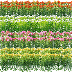Mixed Color Plastic Artificial Flower, Home Decor, Mixed Color, 95x22x10mm, 25pcs/color, 4 colors, 100pcs.