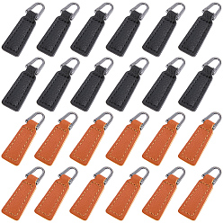 (52) Непрозрачная лаванда 40 шт 2 цвета pu кожаный бегунок молнии, аксессуары для одежды, со сплавочной фурнитурой, трапециевидные, разноцветные, 40x12x3.5 мм, отверстие : 5x7 мм, 20 шт / цвет