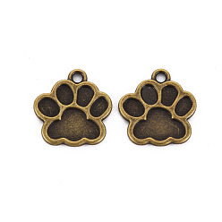 Античная Бронза Сплавочные сеттинги для кулона, тибетский стиль, без кадмия и без свинца, отпечаток лапы, античная бронза, 18x16.5x1.5 мм, отверстие : 1.8 мм