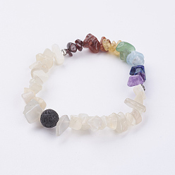 White Moonstone Чакра ювелирные изделия, растяжимые браслеты из натурального белого лунного камня, 2 дюйм (52 мм)