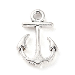 Antique Silver Tibetan Style Alloy Pendants, Anchor, Antique Silver, 16x11x2mm, Hole: 1.6mm, about 793pcs/500g
