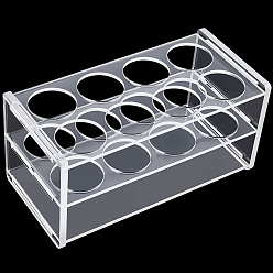 Прозрачный 8 Штатив для стеклянных пробирок с отверстиями, прямоугольные, прозрачные, 155x75x75 мм, отверстие : 30 мм
