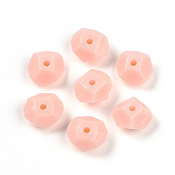 Легкий Лосось Непрозрачные акриловые бусины, самородки, граненые, светлый померанцевый, 6.5x11.8x11 мм, отверстие : 1.8 мм, Около 1219 шт / 500 г