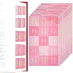 Ярко-Розовый 6 листы pp бумага индексные вкладки, маркерные наклейки блокнот для чтения, ярко-розовый, 212x136.5x0.2 мм